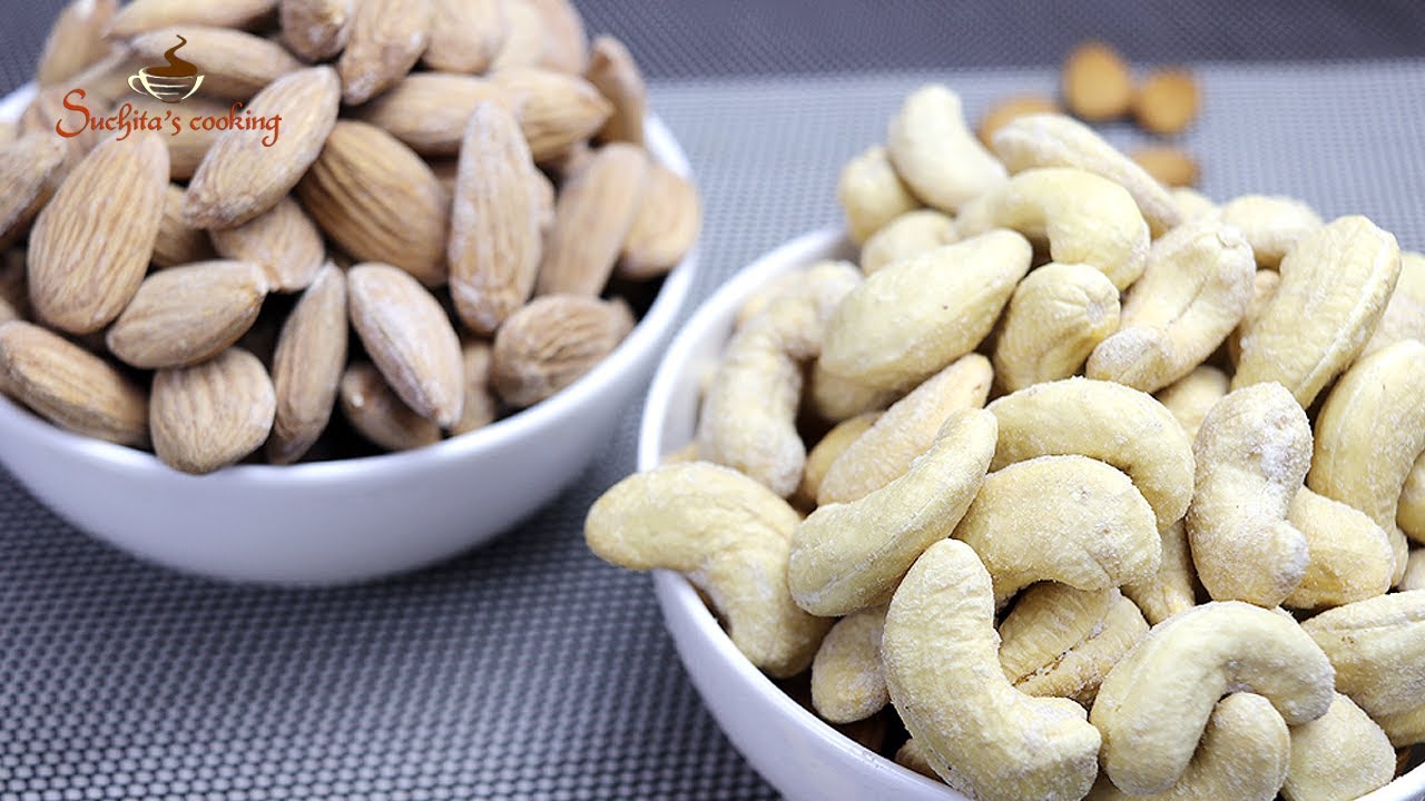 ROASTED AND SALTED CRUNCHY CASHEW NUTS AND ALMONDS😋😋👌👌रोस्टेड और नमकीन काजु बादाम