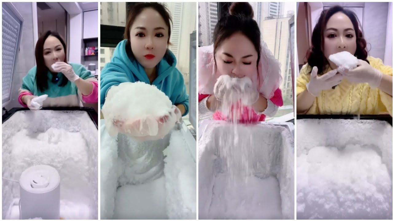 ❄️«ASMR HUMIDIFIER FREEZER FROST ICE EATING LOUD SQUEAKY BITES (Only Bites)»❄️