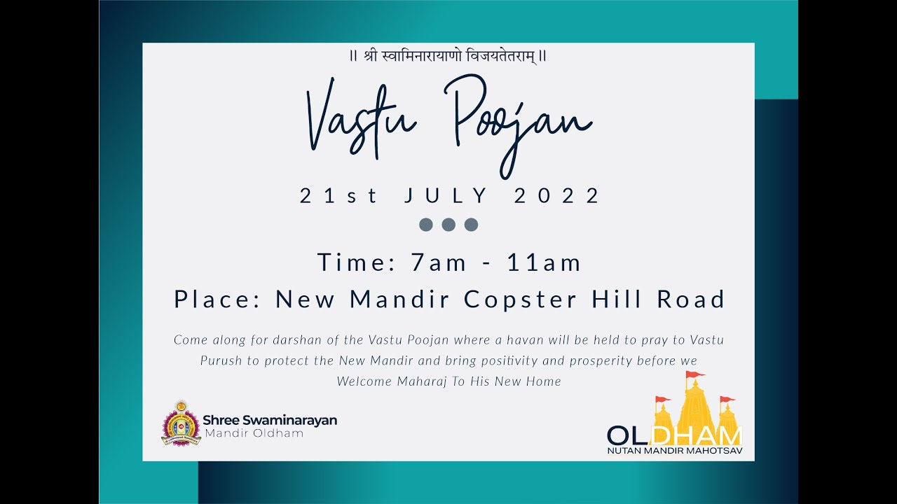 Nutan Mandir Mahotsav - Vastu Poojan