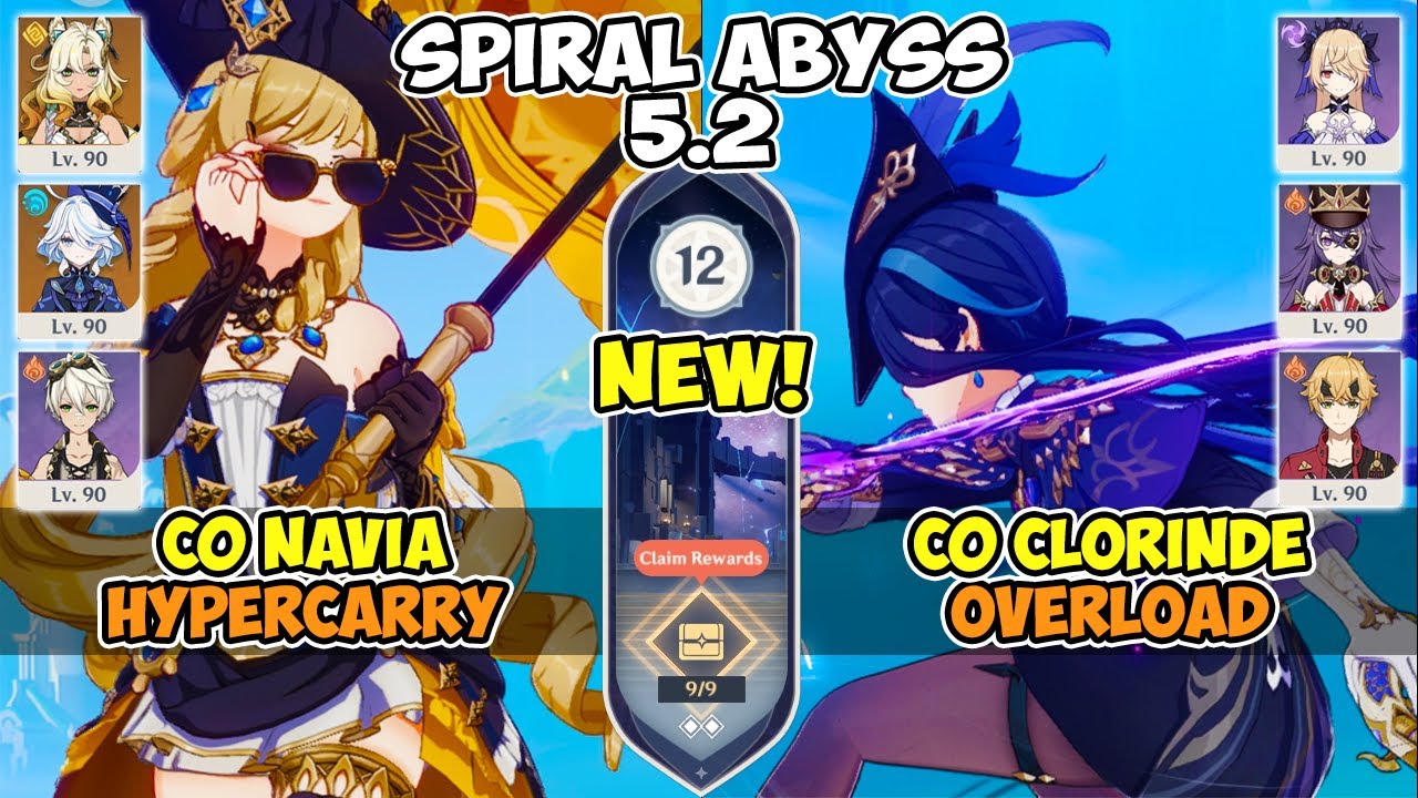 C0 Navia Hypercarry & C0 Clorinde Overload | New Spiral Abyss 5.2 | Genshin Impact