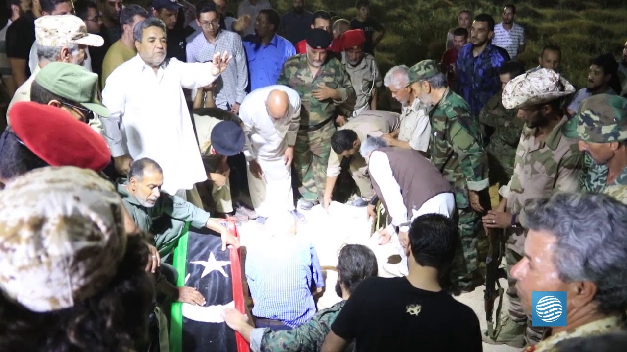 تشييع جثمان الشهيد طيار عقيد ساسي الحبازي بمدينة جادو