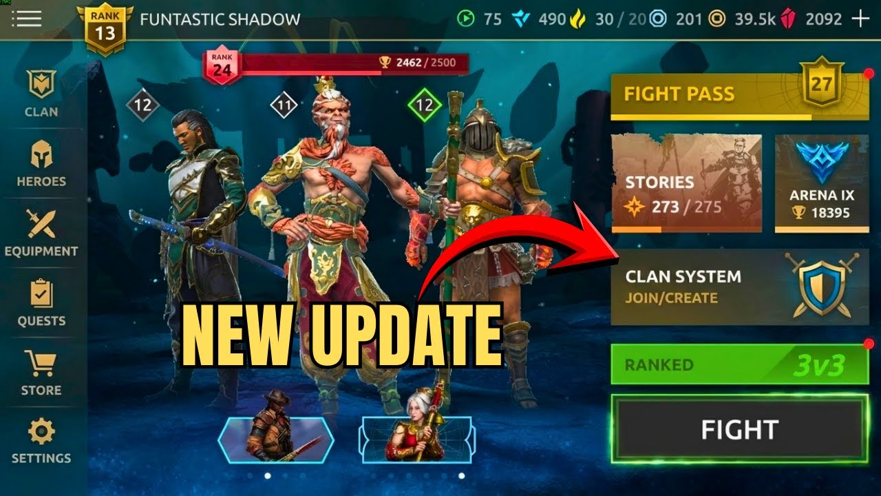 New Feature Clan System, New Hero and More Explained in Upcoming shadow fight 4 arena update
