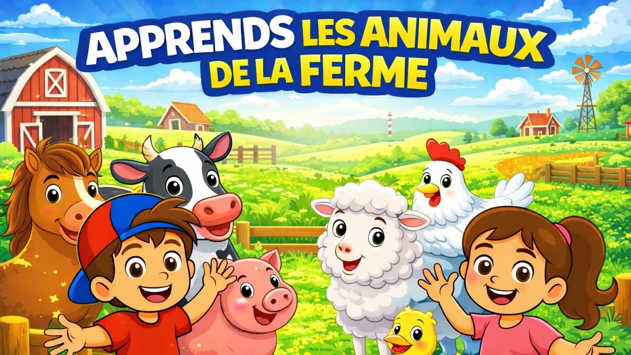 Les animaux de la ferme pour enfants 🐄🐷🐑 – Apprendre en s’amusant 