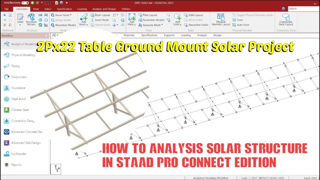 How to analysis solar structure in staad pro connect edition I solar structure ko check kaise kre