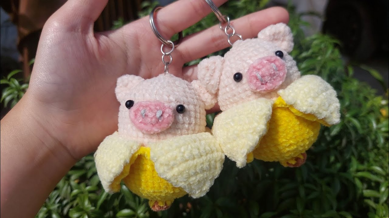 How to crochet BANANA PIG |How to crochet BANANA | Hướng dẫn móc chuối heo bằng len | Lem'n Do
