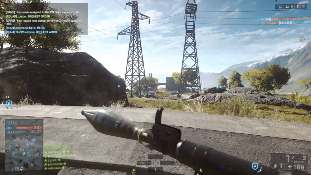 Battlefield 4 rush one shot RPG kill from across the map