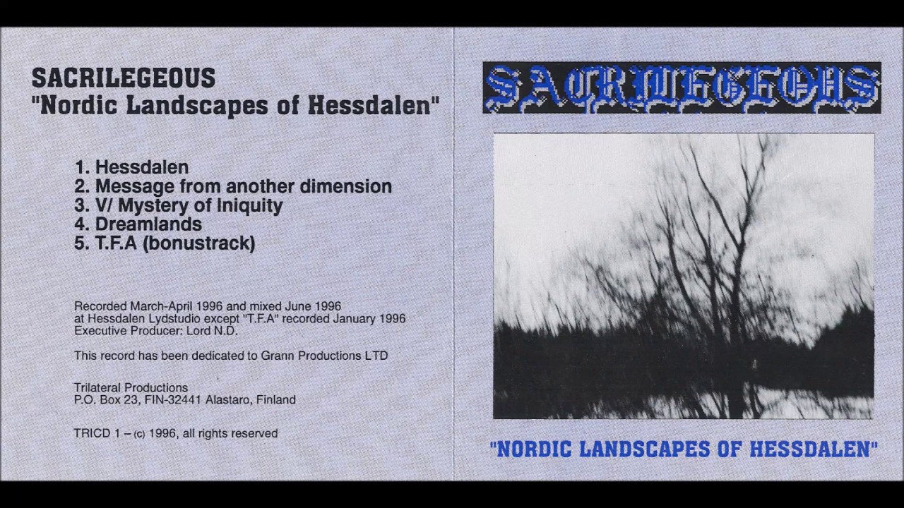 Sacrilegeous [FIN] [Ambient Raw Black] 1996 - Nordic Landscapes of Hessdalen EP