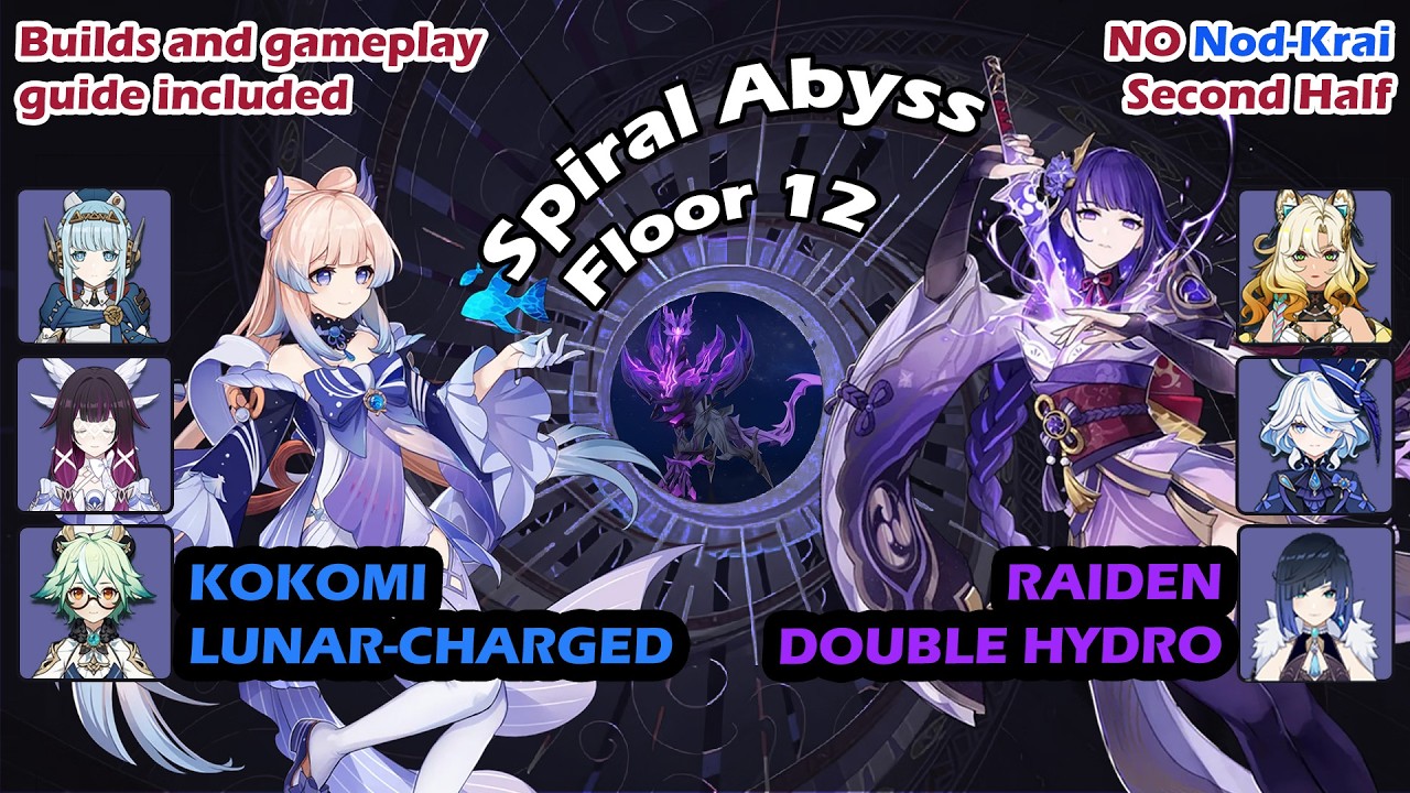 (6.4) Kokomi Lunar-Charged, Raiden Double Hydro - Genshin Impact Spiral Abyss Floor 12
