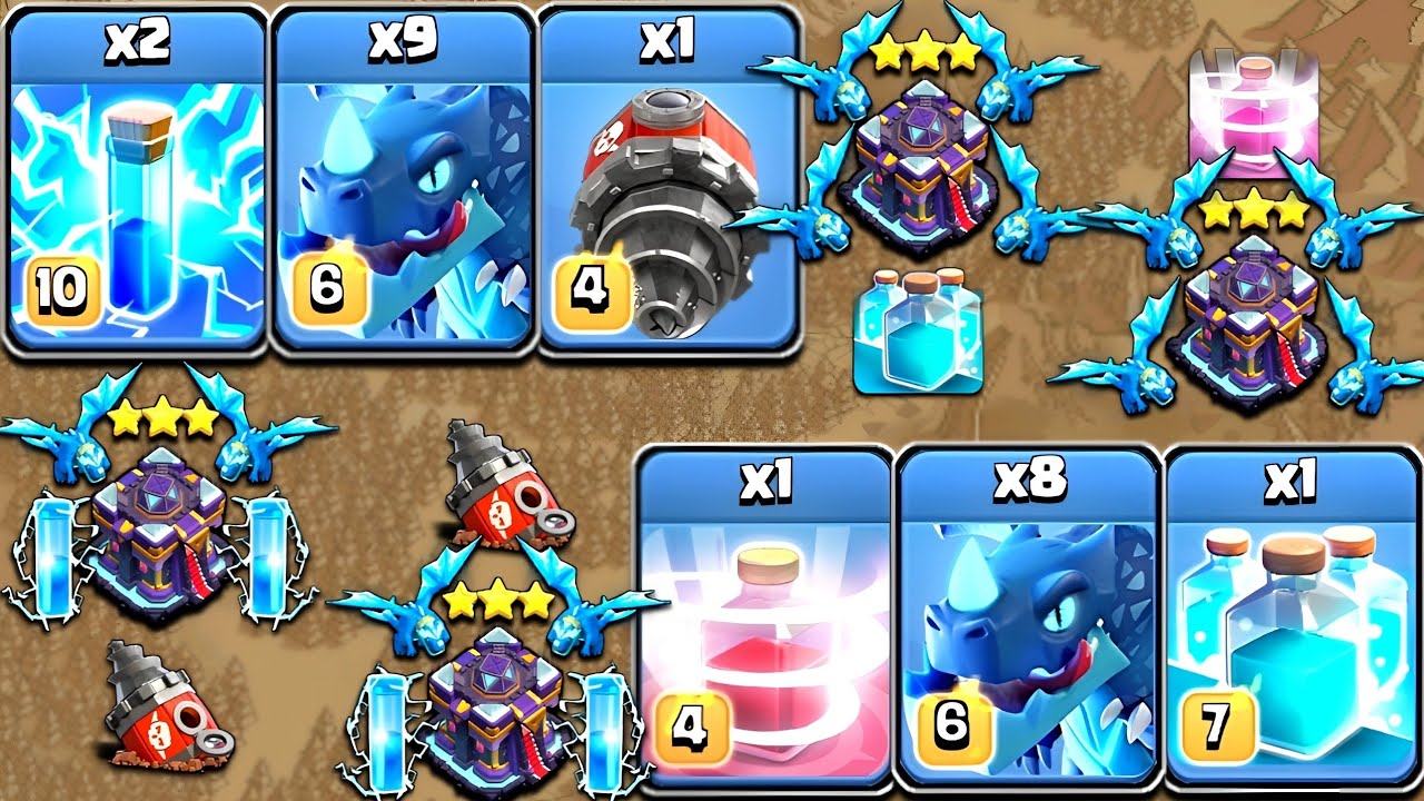 This TH15 Electro Dragon Attacks Strategy is Insanely Strong!! Best Th15 War Attack Strategy 2023