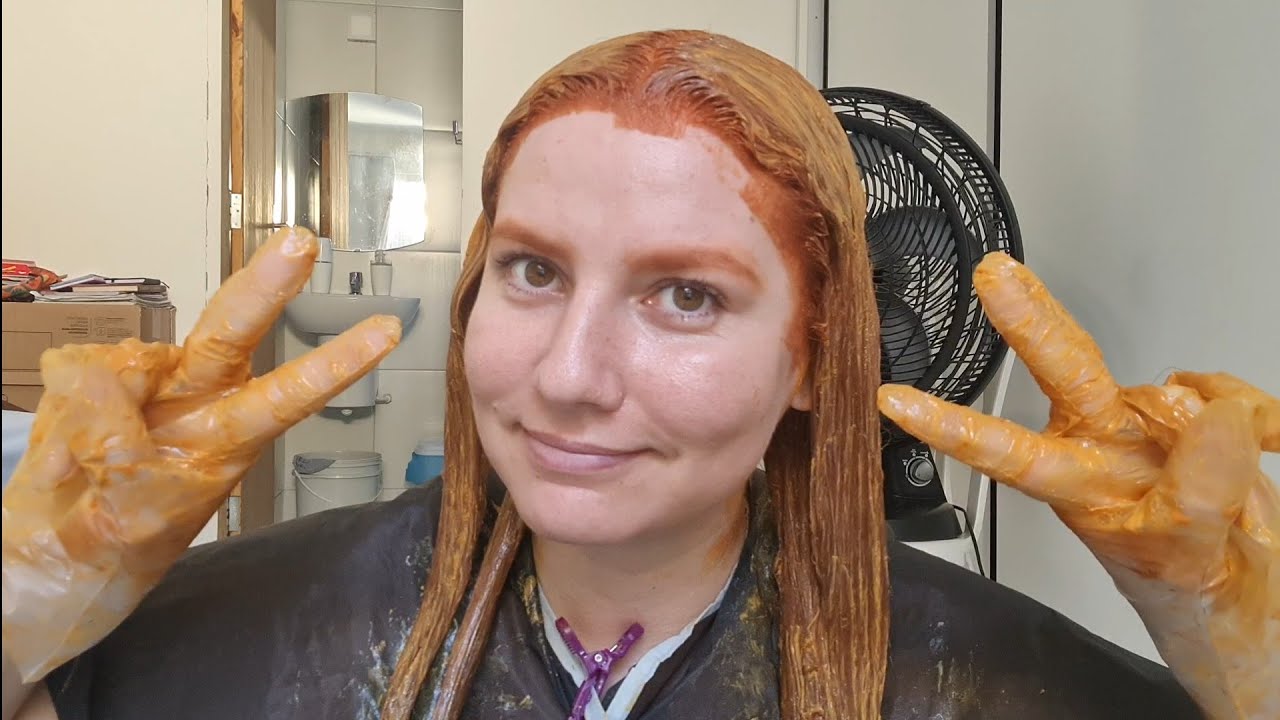 Como retocar a raiz e fazer banho de brilho (cabelo ruivo)