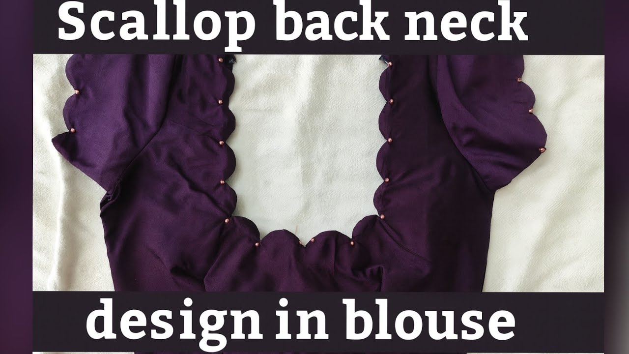 Scallop back neck design in blouse @CatchmyIdeas #sewing #design #blouse #stitching 