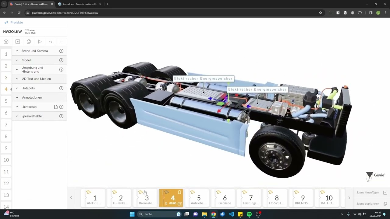 Govie Editor - 3D Interaktion auf Website einbetten