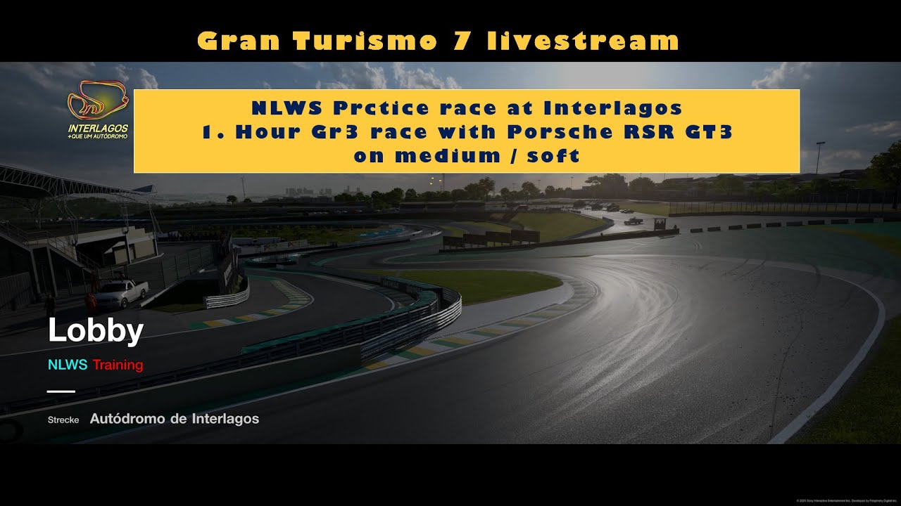GT 7 Livestream | NLWS league | 1 Hour Gr.3 race | Autodromo de Interlagos | Porsche 911 RSR GT3
