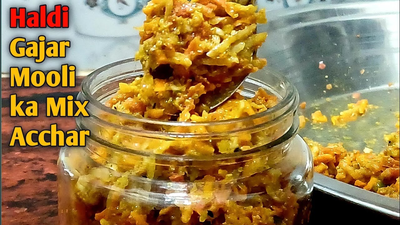 Haldi Gajar Mooli ka mix Achar | Raw turmeric mix pickle recipe | Winter special recipe