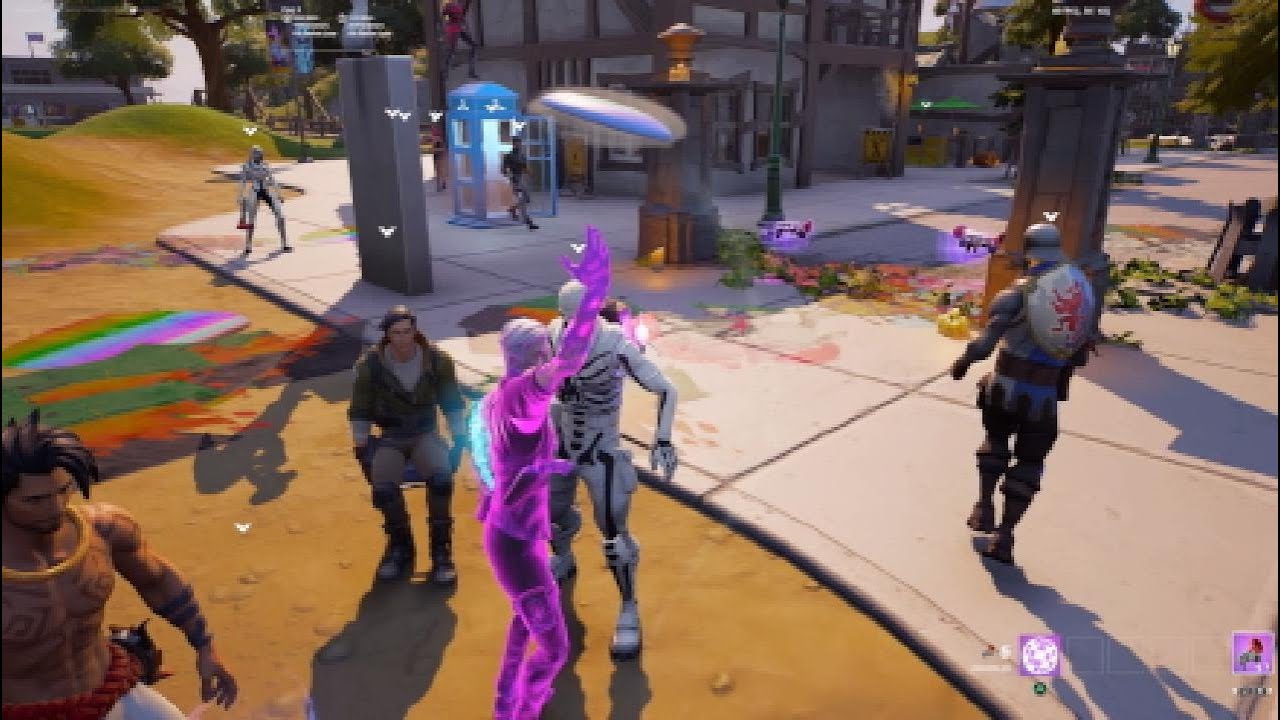 Emote battles with shadow midas skin in party royale