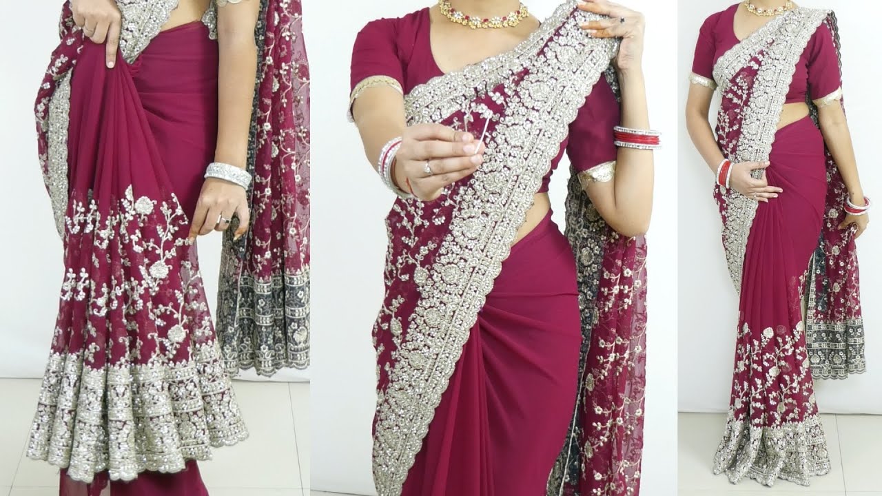 Easiest No-Tuck Saree Draping for Beginners | Achieve Perfect Pleats in 2 Minutes Flat |how to wear