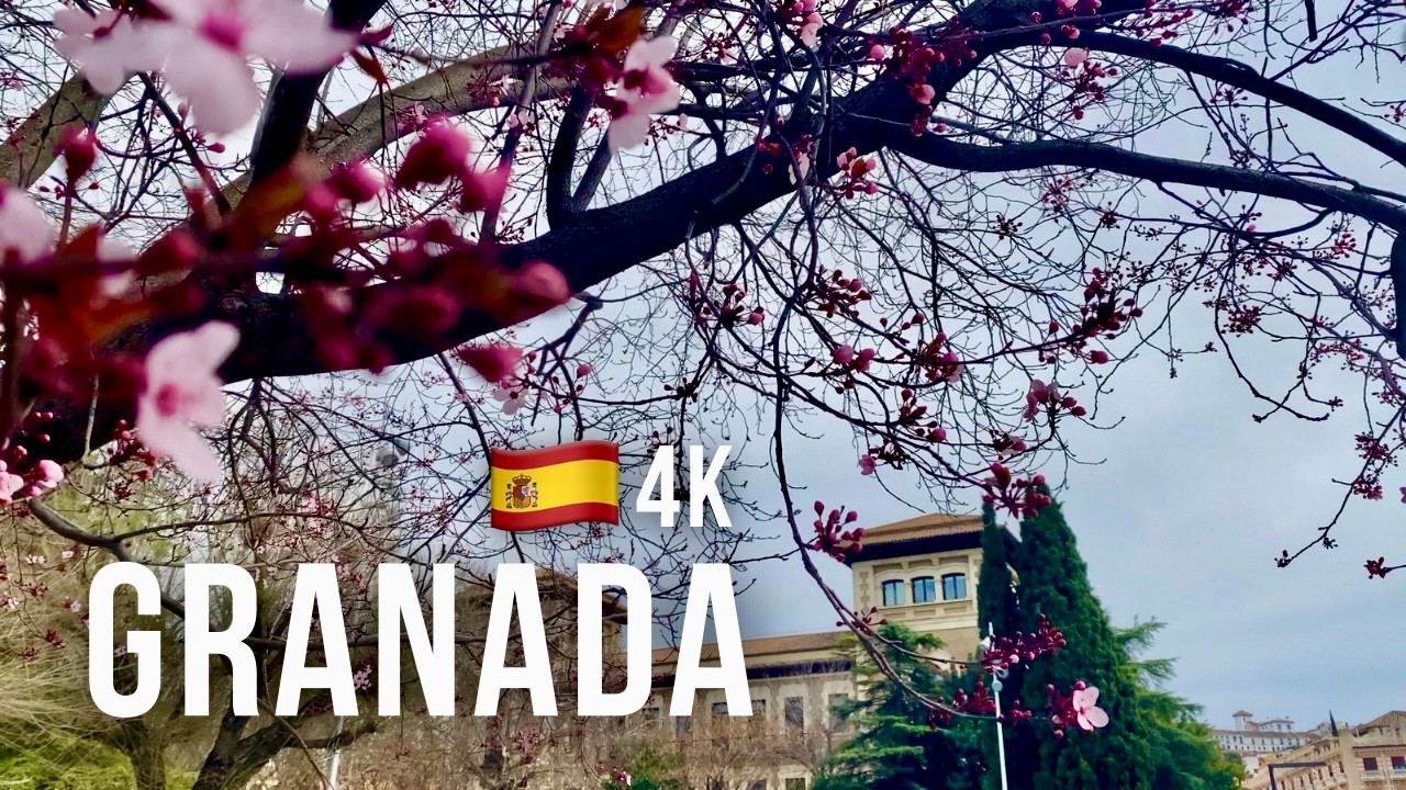 🇪🇸Paseo por Granada 4K | De Plaza Santa Ana a San Jerónimo caminando por el corazón de la ciudad