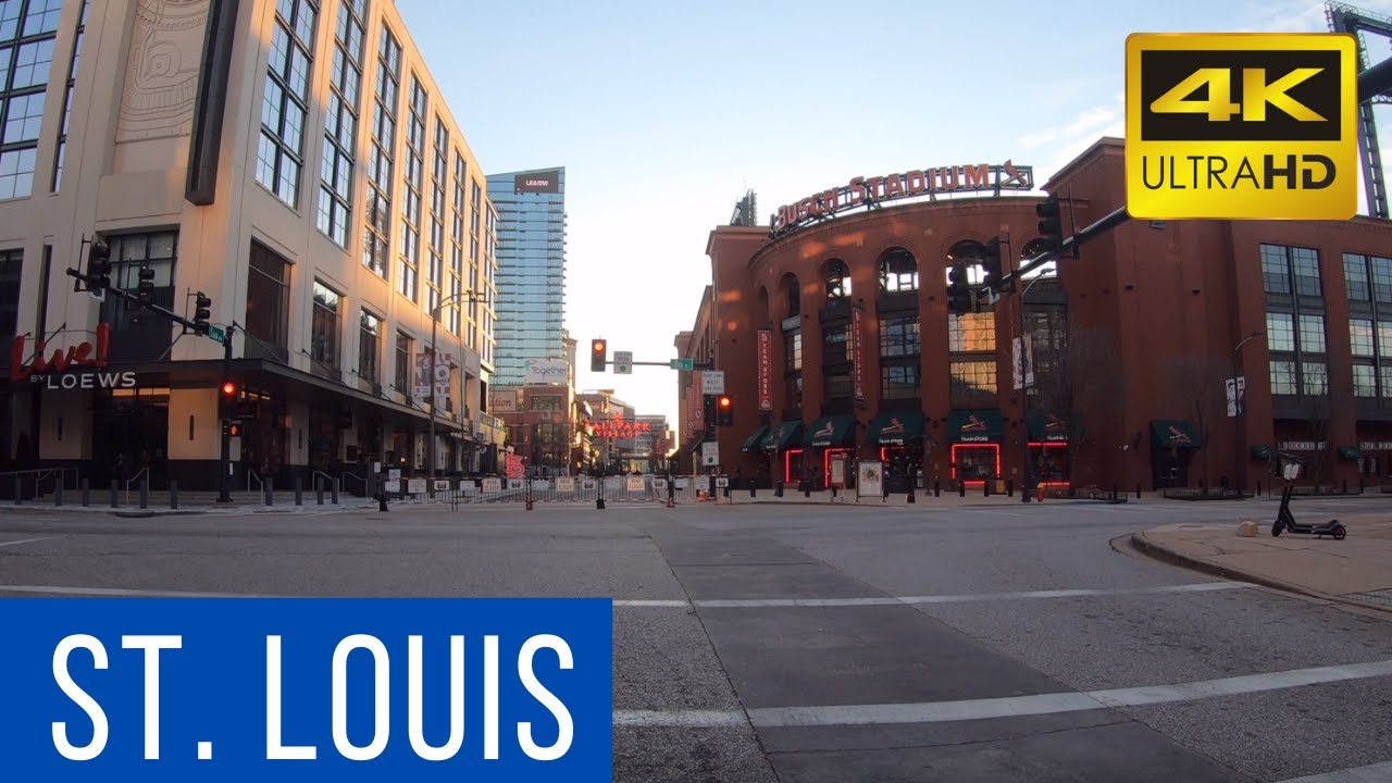 St. Louis Driving 4K - USA: Downtown and Lafayette Square, early morning
