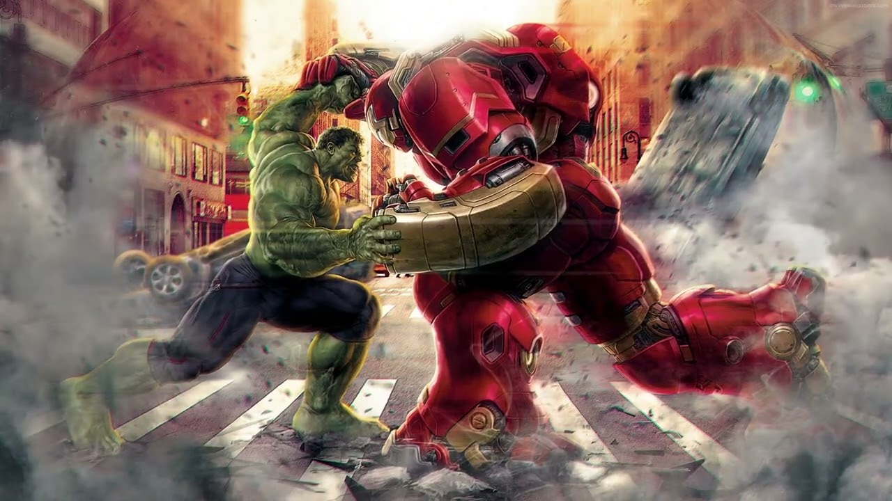 Hulk & Ironman Fighting 🔥 scene Live wallpaper.