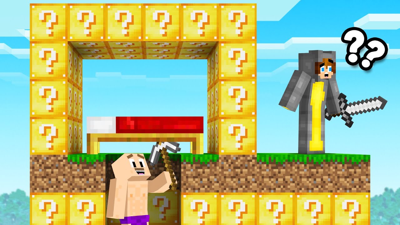 Lucky Block Bed Wars vs My Friends is Insane in Minecraft!