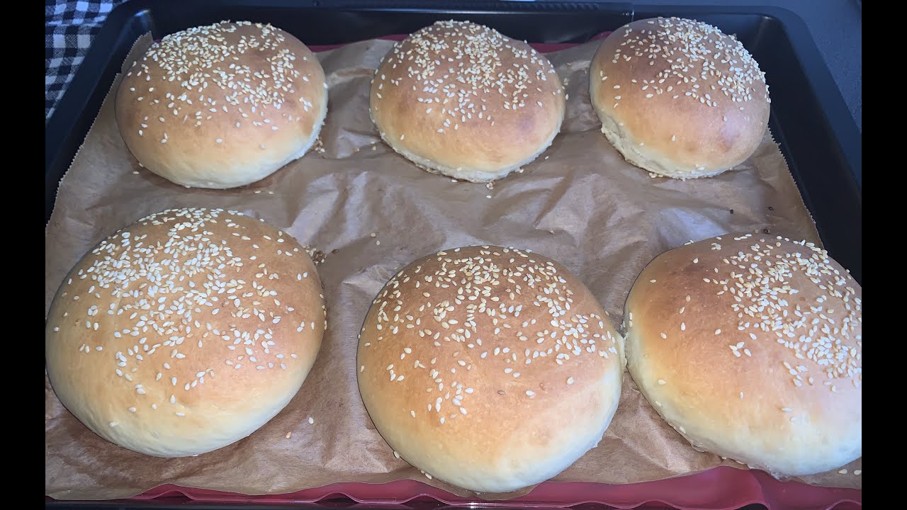 Pamuk gibi Hamburger Ekmeği / Fluffige Hamburger Br&ouml;tchen schnell gemacht ! Hamburger Buns !