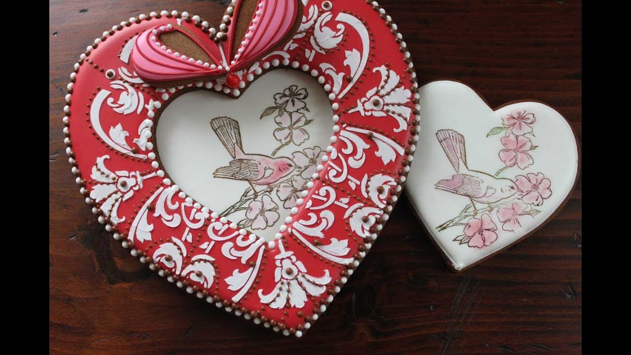 How to Rubber-Stamp and Dust a Heart Cookie (aka Insert for 3-D Heart Box Lid)