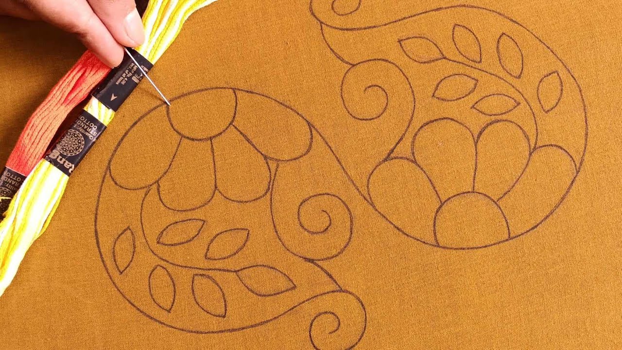 Hand Embroidery : Bangladeshi Traditional Nokshi Katha Embroidery Tutorial, Easy Kantha Stitch Idea