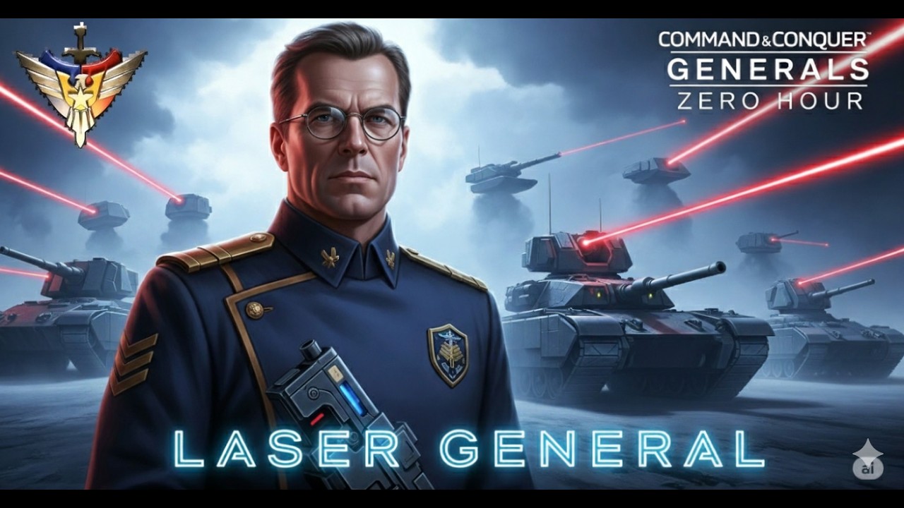 USA Laser General 1 vs 3 RANDOM HARD GAMEPLAY | GENERALS Zero Hour #rts #strategyok #cnc #strategy