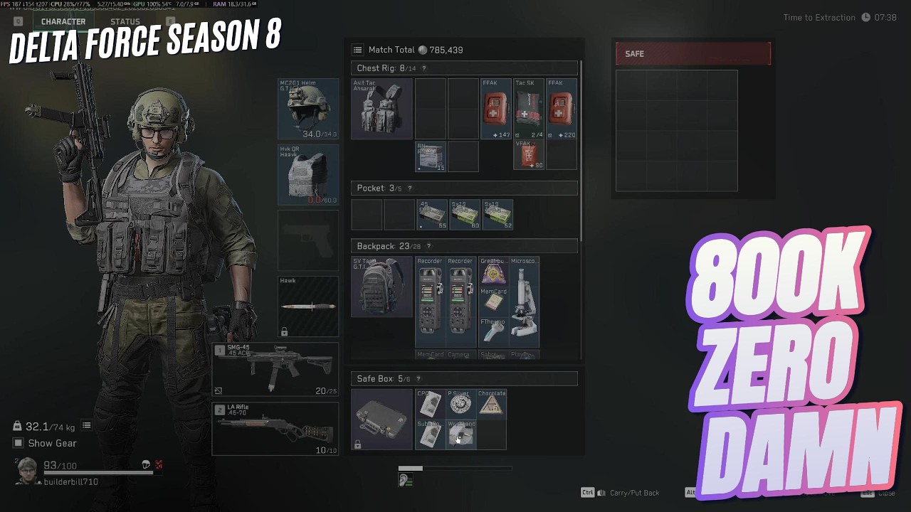 800,000 dollar run delta force!