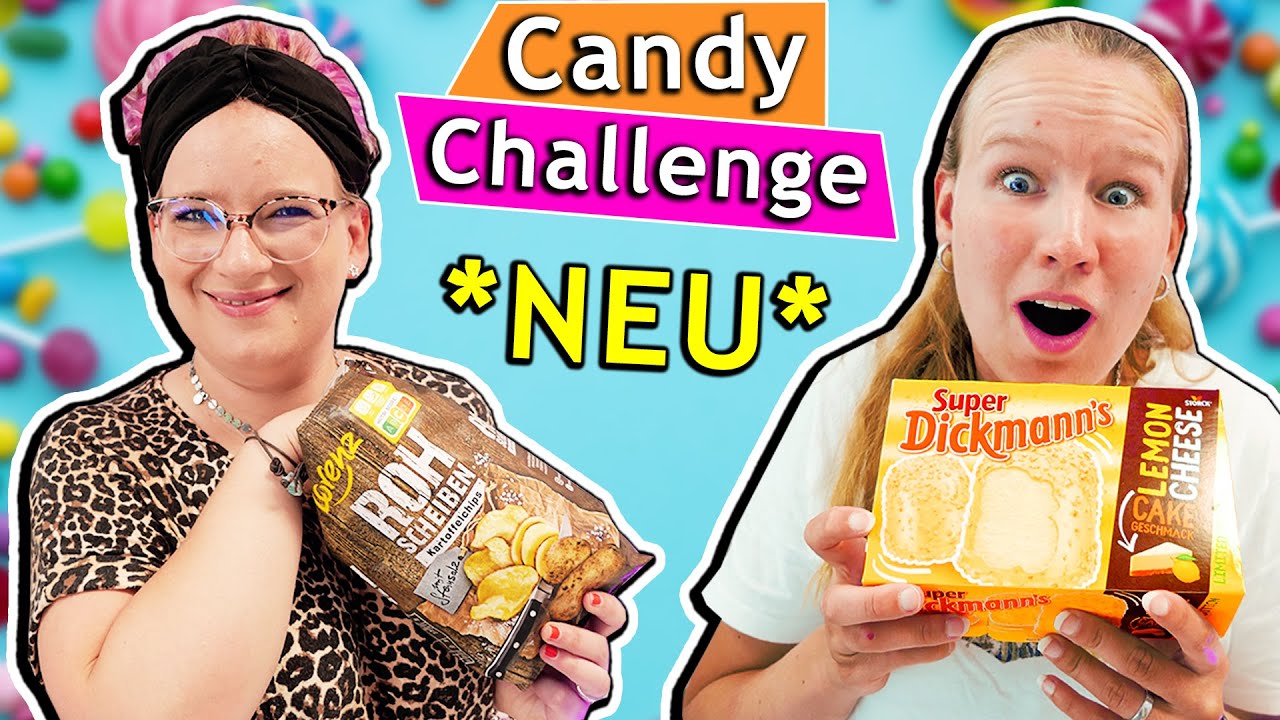 XXL CANDY CHALLENGE MIT NEUEN SÜßIGKEITEN Eva & Kathi testen ROH Scheiben, Dickmann Limited Edition