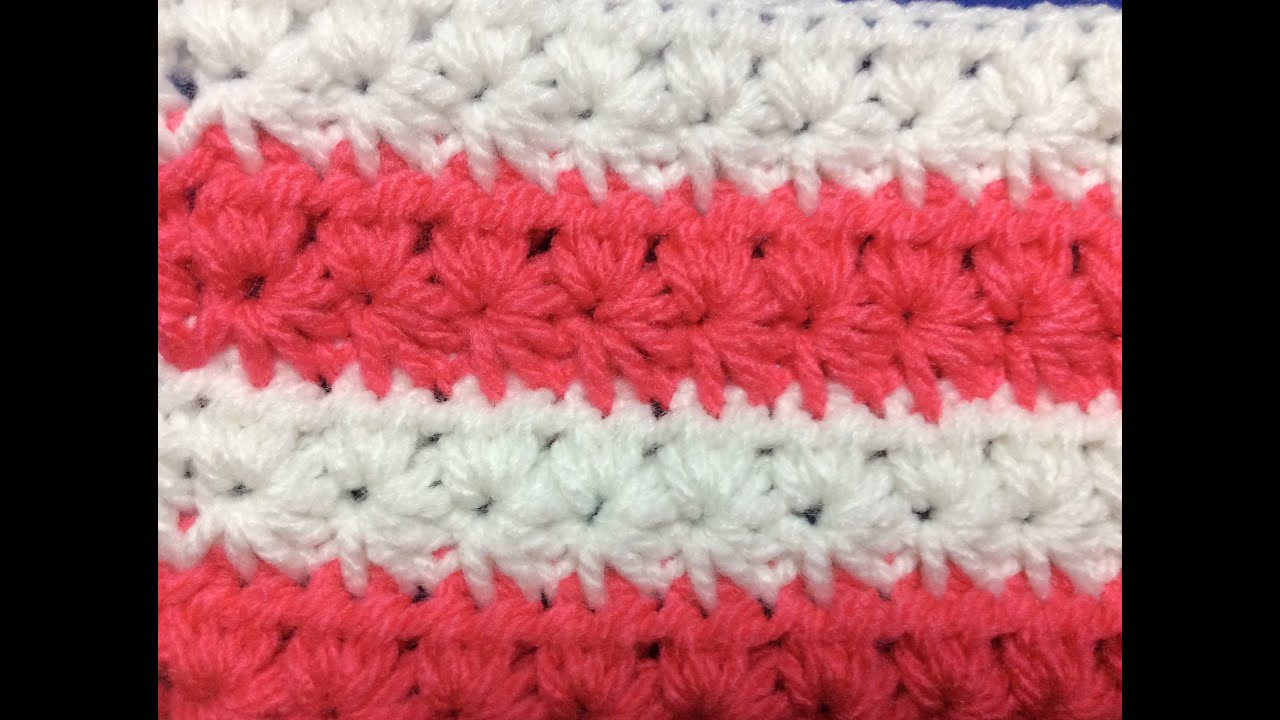 Cách móc mẫu hoa cúc_ngôi sao.    How to crocher star stitch pattern