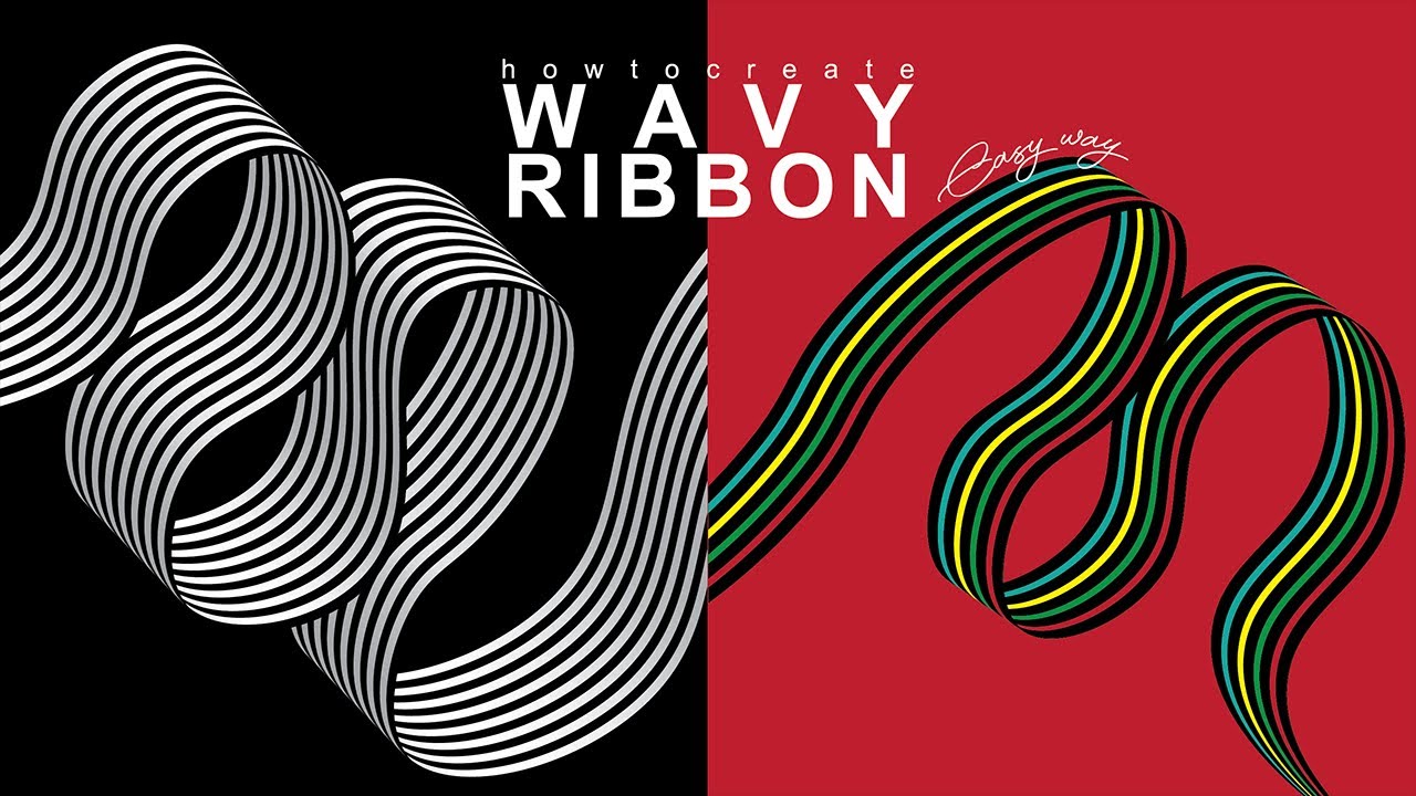 Adobe Illustrator Tutorial | Create Wavy Ribbon for Beginners