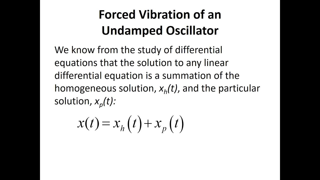 Lecture 1.3 - Undamped Oscillator Forced Vibration