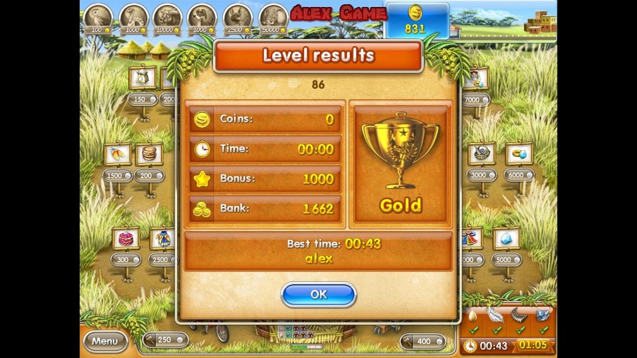 Farm Frenzy 3 Madagascar (level 86) only GOLD Веселая ферма 3 Мадагаскар (Уровень 86) Золото