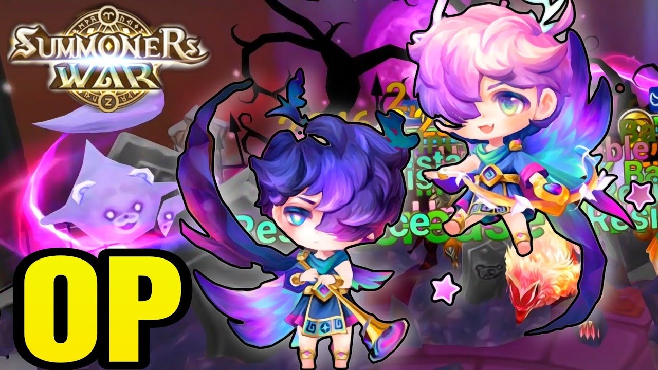 Jaduel and Aepiah  (Dark Twin Angels) - Summoners War Kenji SW