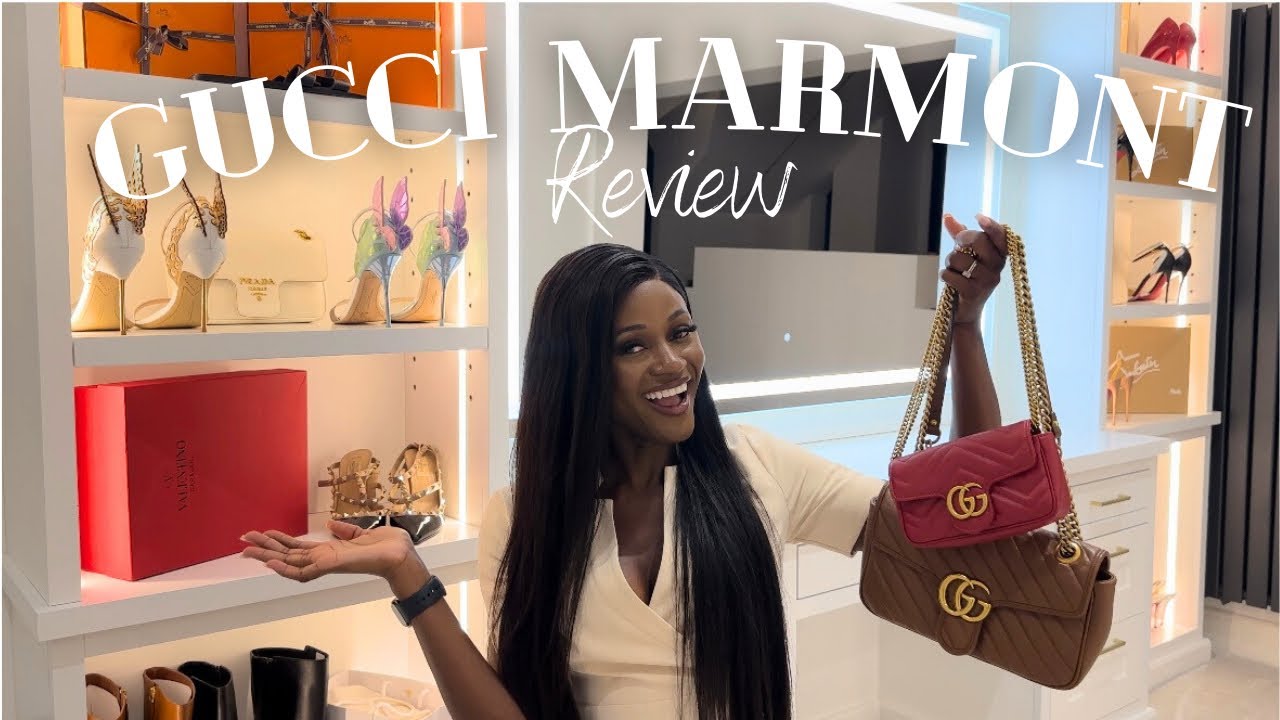 Обзор двух сумок Gucci Marmont: примерьте и какая подойдет?! Мини-сумка против маленькой.