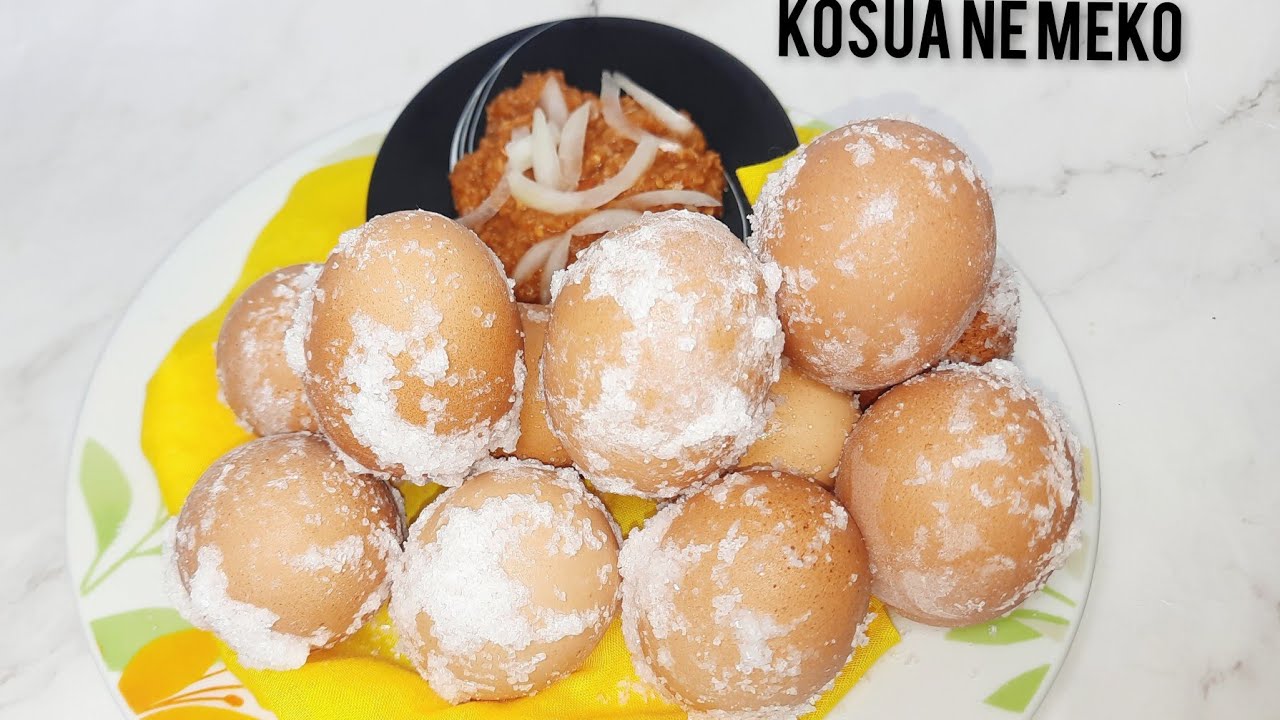 Kosua Ne Meko из Ганы/Уличная еда Ганы/Яйца вкрутую