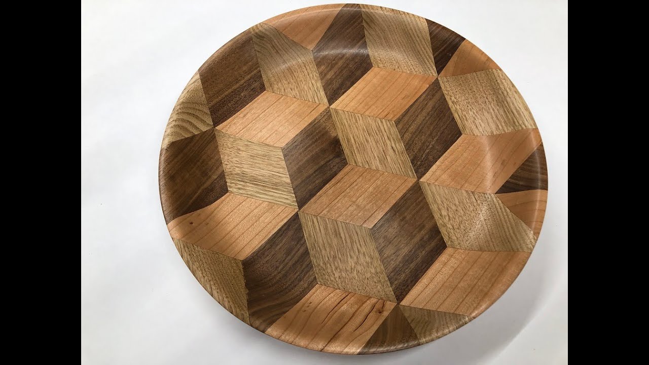 Tumbling Blocks or 3d Blocks Turned Bowl