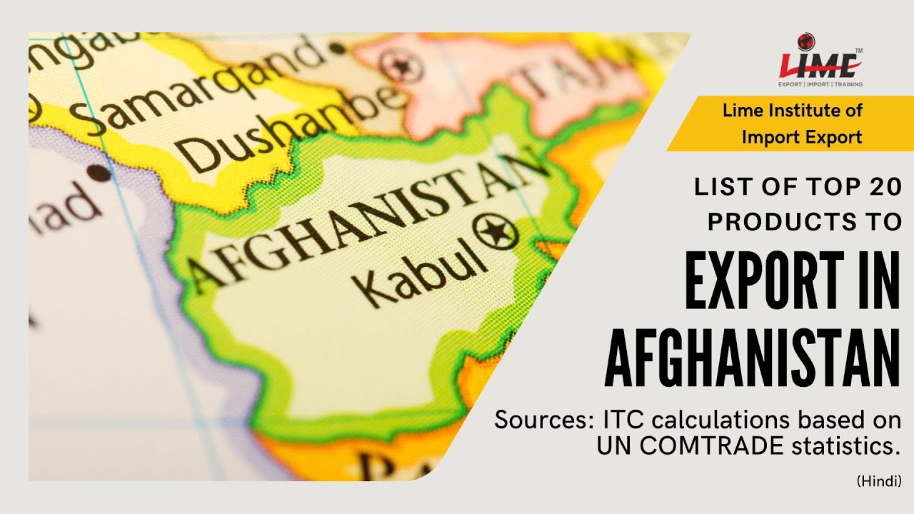 Top 20 Products to Export in Afghanistan from India | Best Opportunities in Exports | Lime Institute