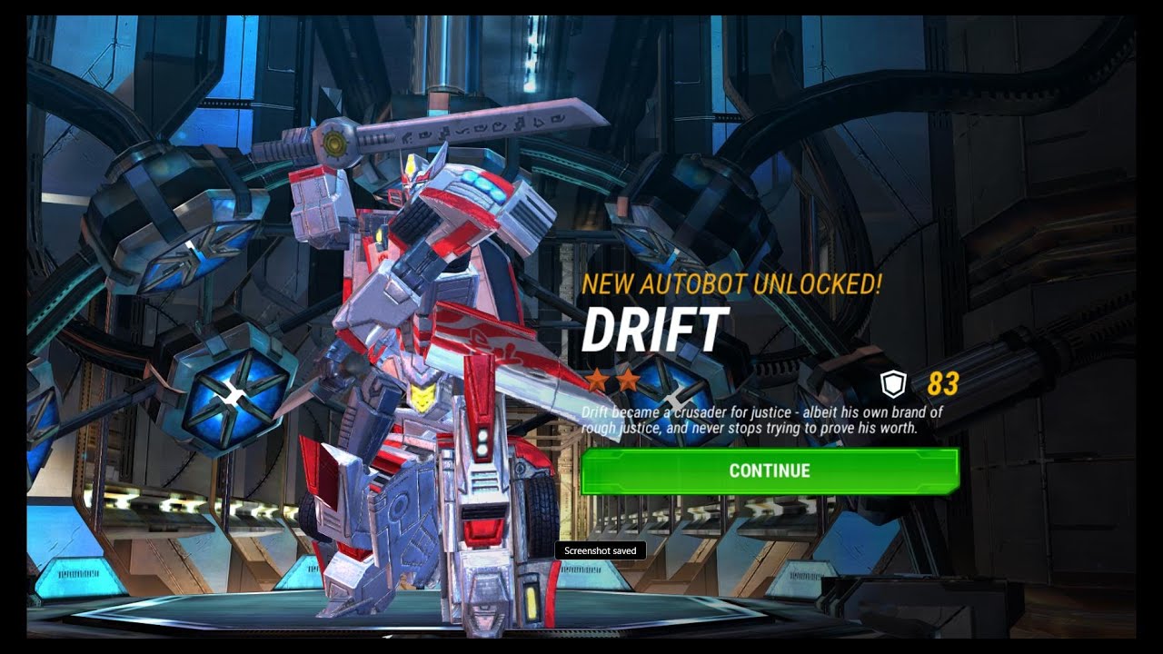 [*/\*] Transformers: Earth Wars - Unlocking Autobot DRIFT (2 STAR RARITY)