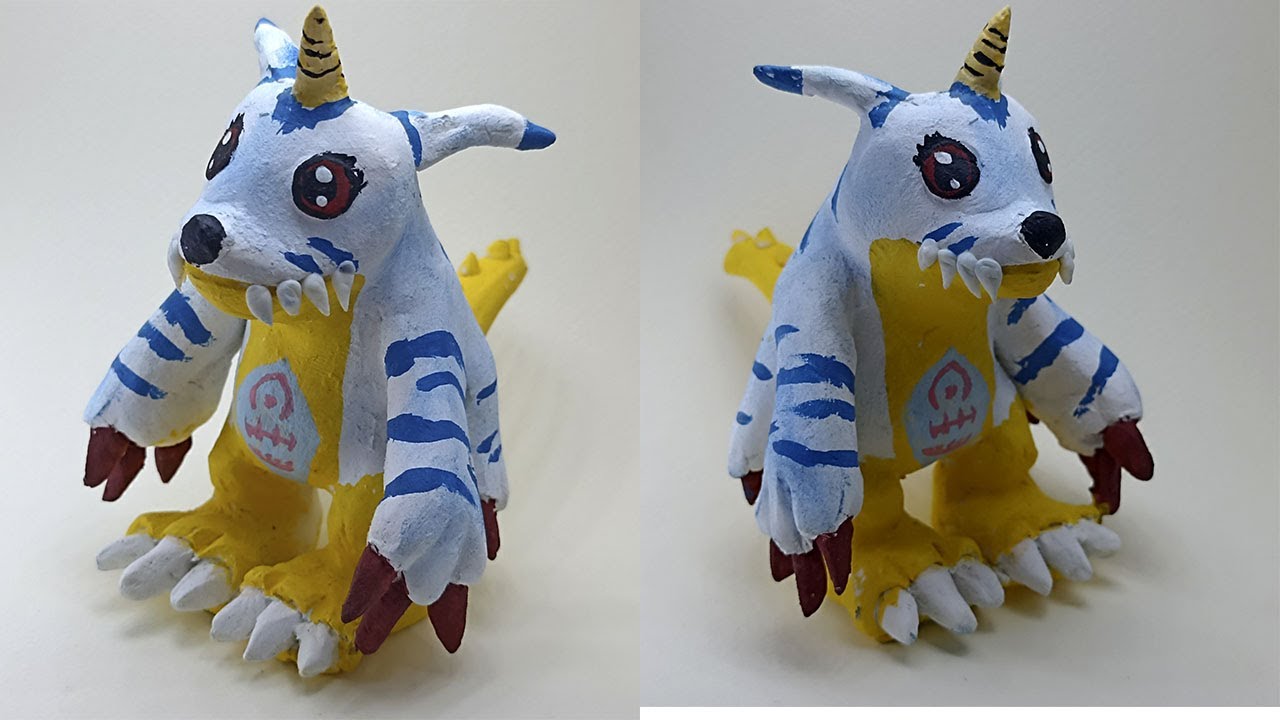 sculpting  Gabumon / Digimon Adventure #digimon #digitalmonsters #porcelanafría  #anime #3dmodeling
