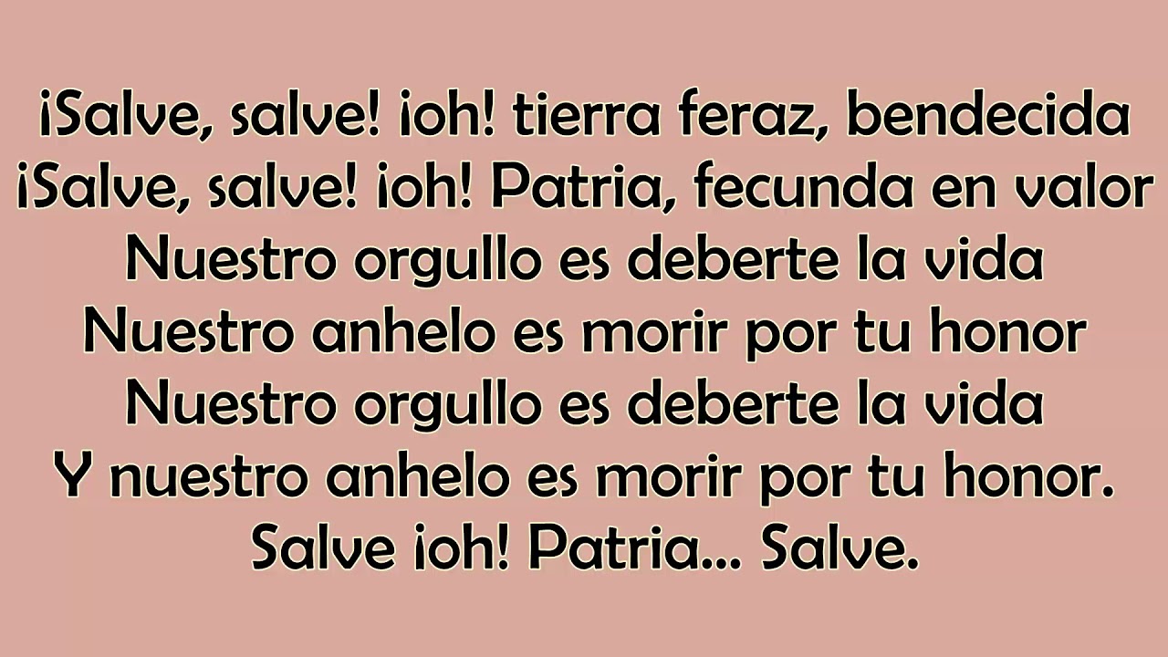 Salve ¡oh! Patria