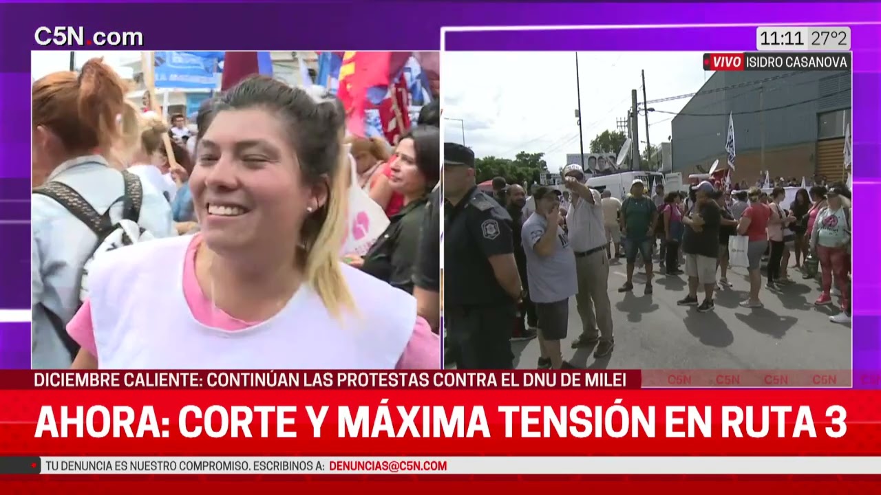 CONTINÚA el CORTE en la RUTA 3: LA VOZ de la CALLE