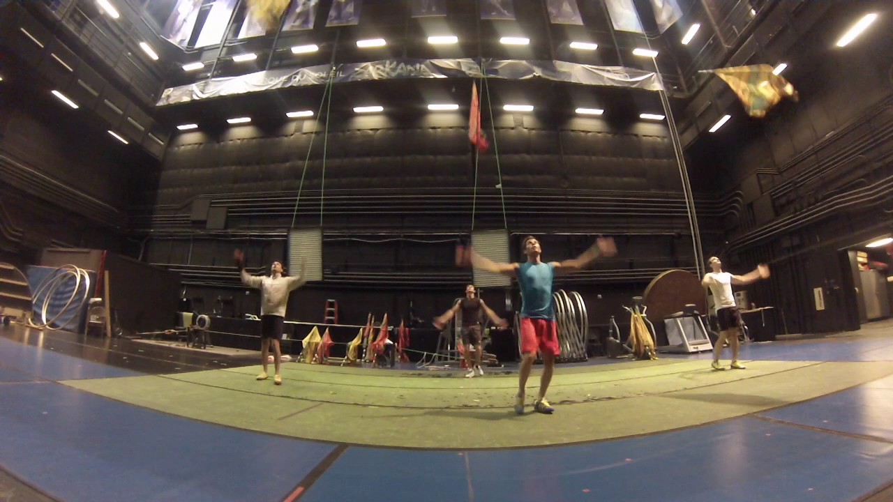 Training Session Italian Flags Cirque du Soleil Zarkana