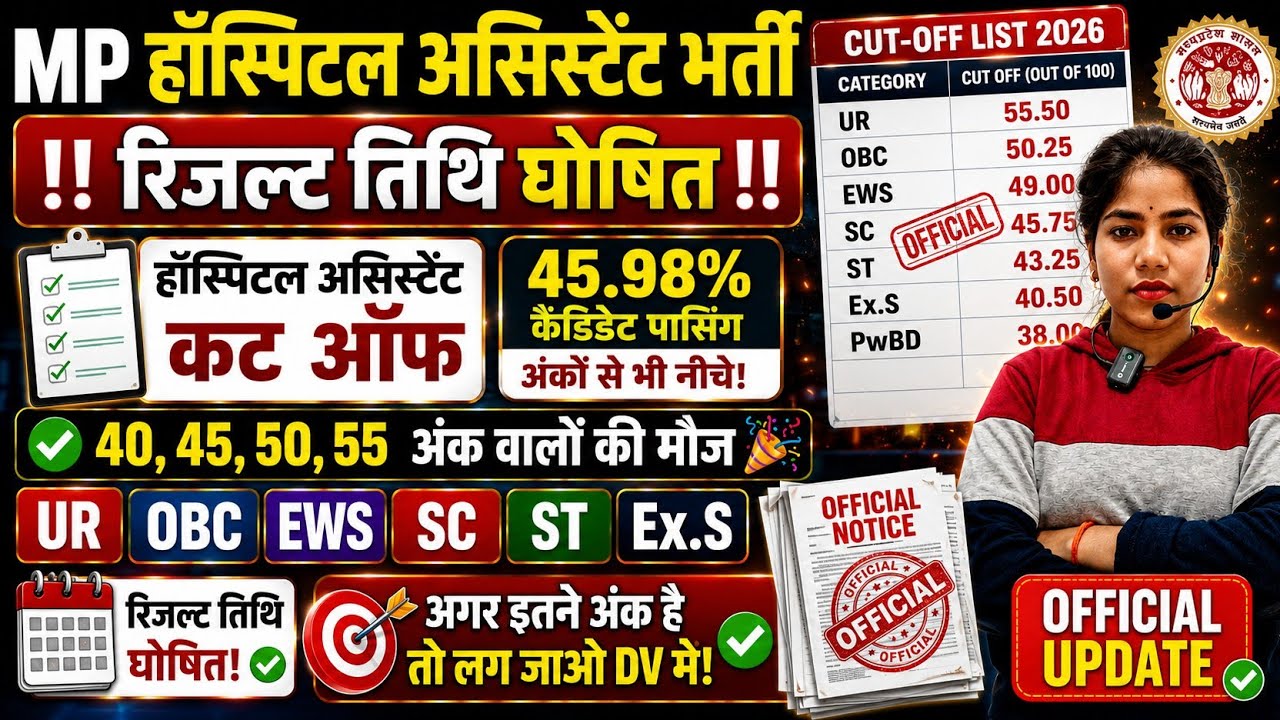 MP Hospital Assistant Cut Off 2026 🔥 | Safe Score? | How many marks will increase due to Normaliz...