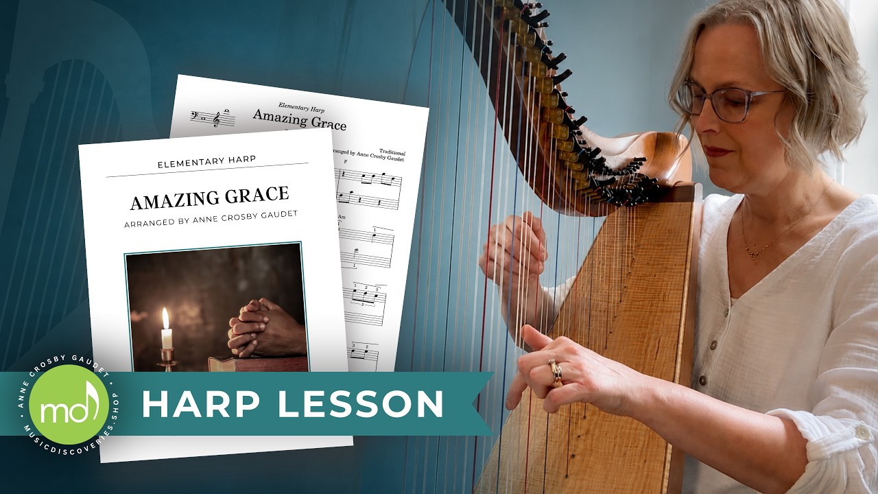 Amazing Grace (harp lesson) - How to count triplets