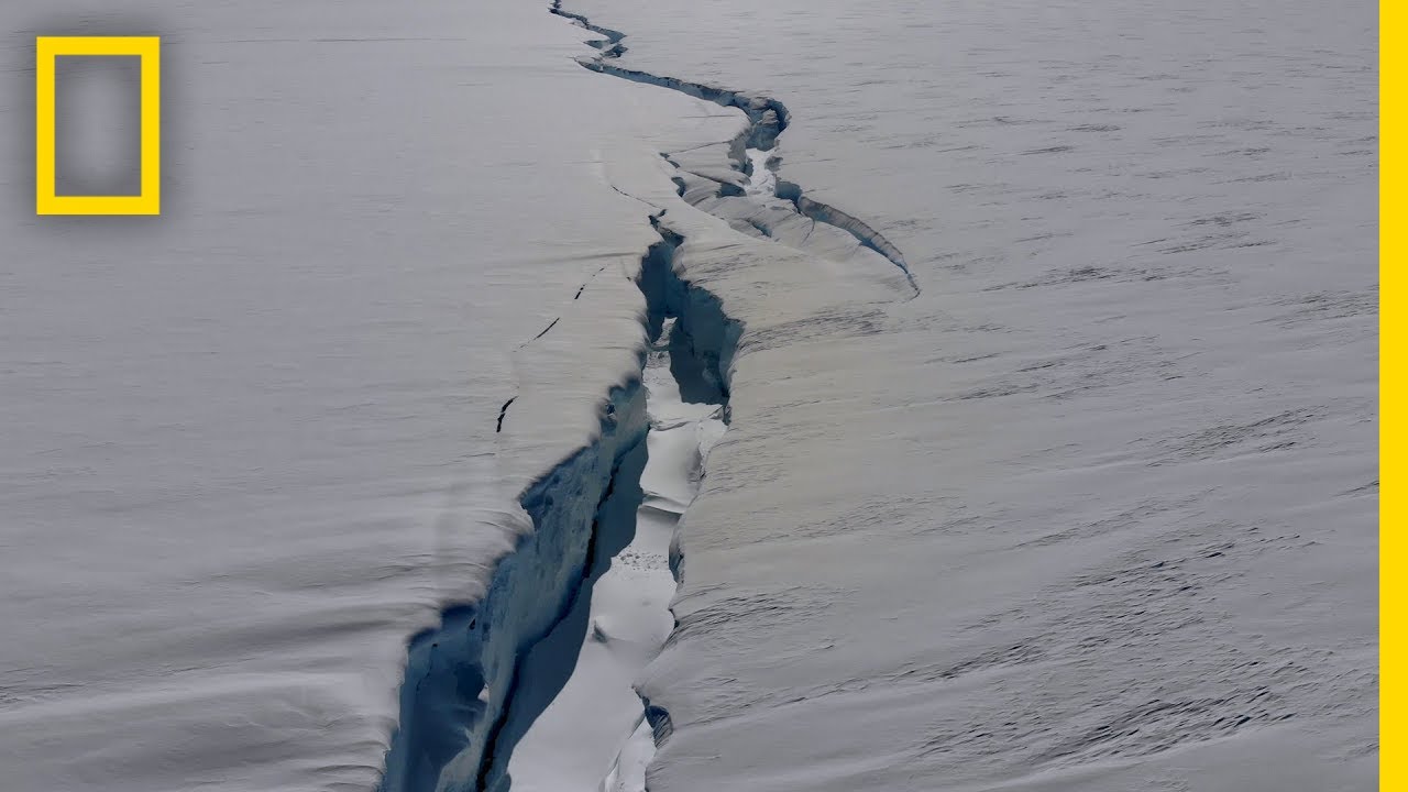 Crack Splitting an Antarctic Ice Shelf In Two | National Geographic