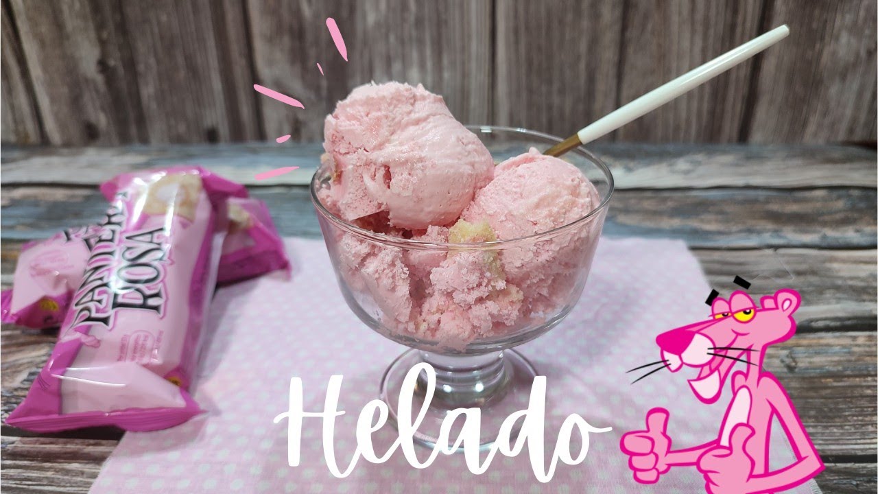 HELADO DE PANTERA ROSA/Sólo 3 ingredientes/ Fácil, rápido y delicioso con Mambo!!!!