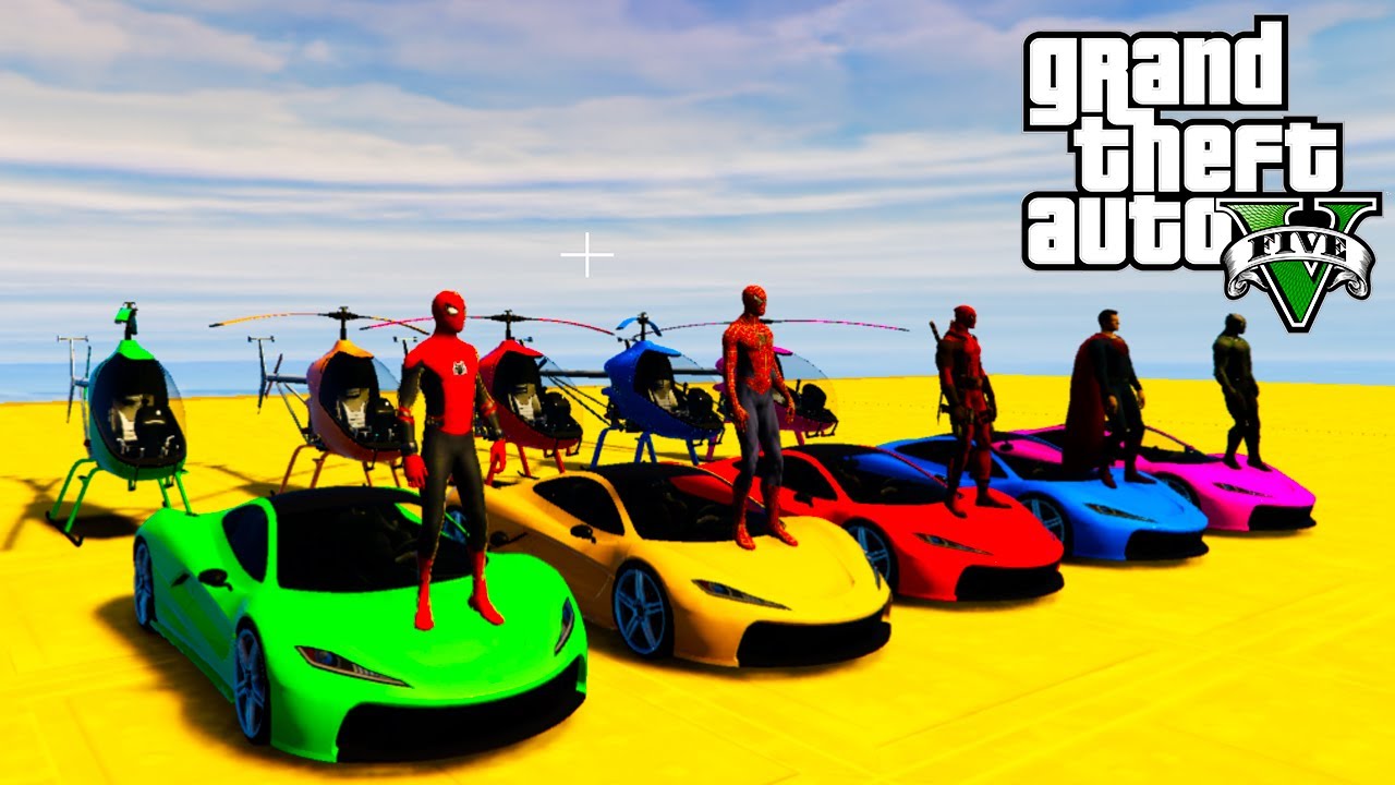 GTA V Stunt Map Car Race Challenge On Super Cars, Bikes and OffRoad Jeeps