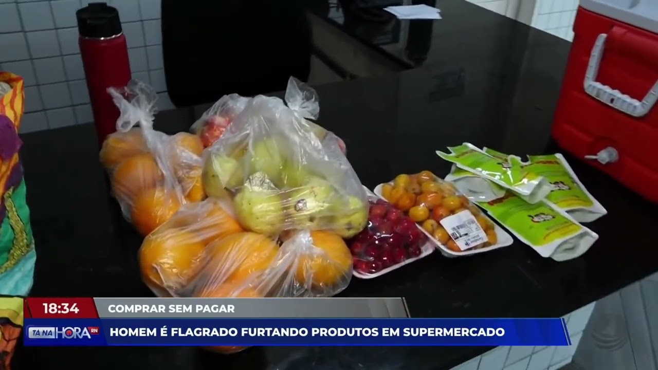 Homem é flagrado furtando produtos em supermercado na Zona Norte em Natal